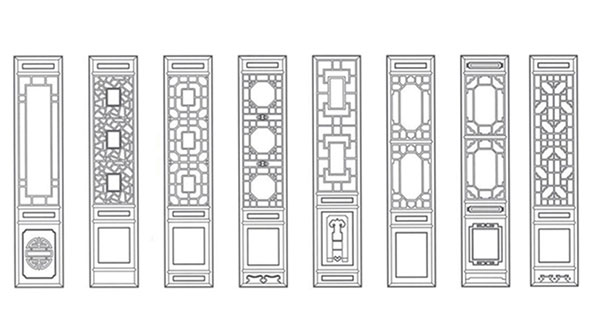 城厢喜迎门中式花格CAD设计图样式大全