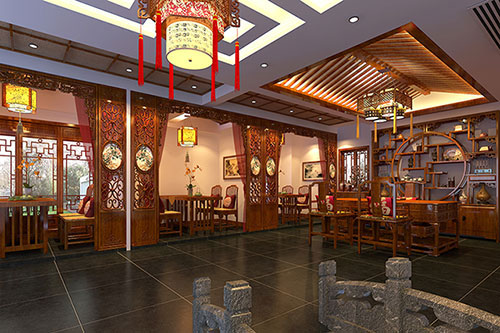 城厢优雅恬淡中式茶叶店装修设计效果图